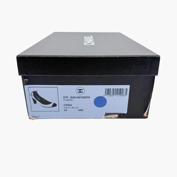 Chanel Elastic CC Logo Blue Denim Pumps High Heels Size 39 US 8-8.5 Women - Picture 16 of 16